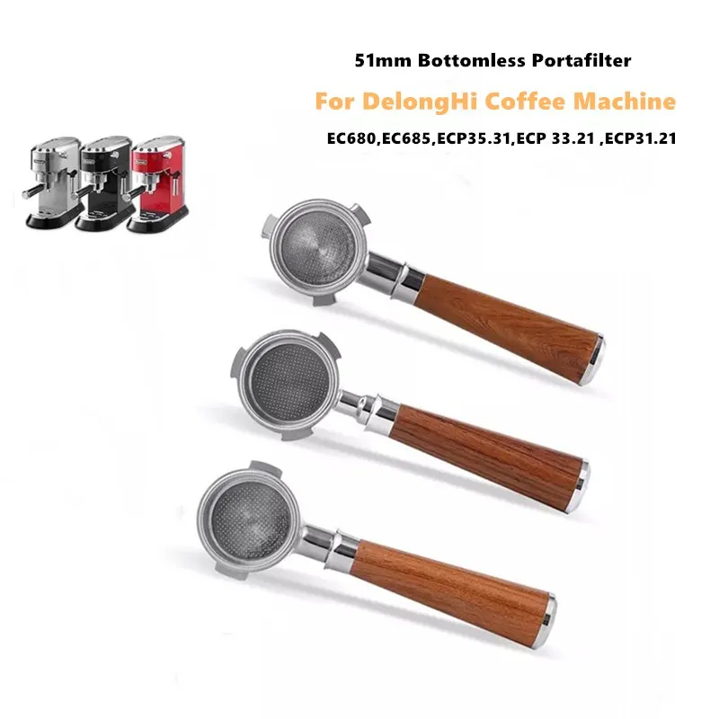 51 мм бездонного Portafilter для EC680 EC685 ECO310 ECP35.31 ECP33.21 BCO420 эспрессо Кофе инструменты