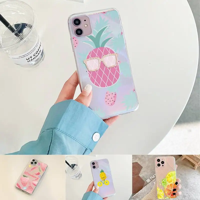 

fruit banana pineapple Strawberry PhoneCase for iPhone xiaomi redmi 7 8 9 11 12 10 S X XS XR MINI Pro Max Plus laser Transparent