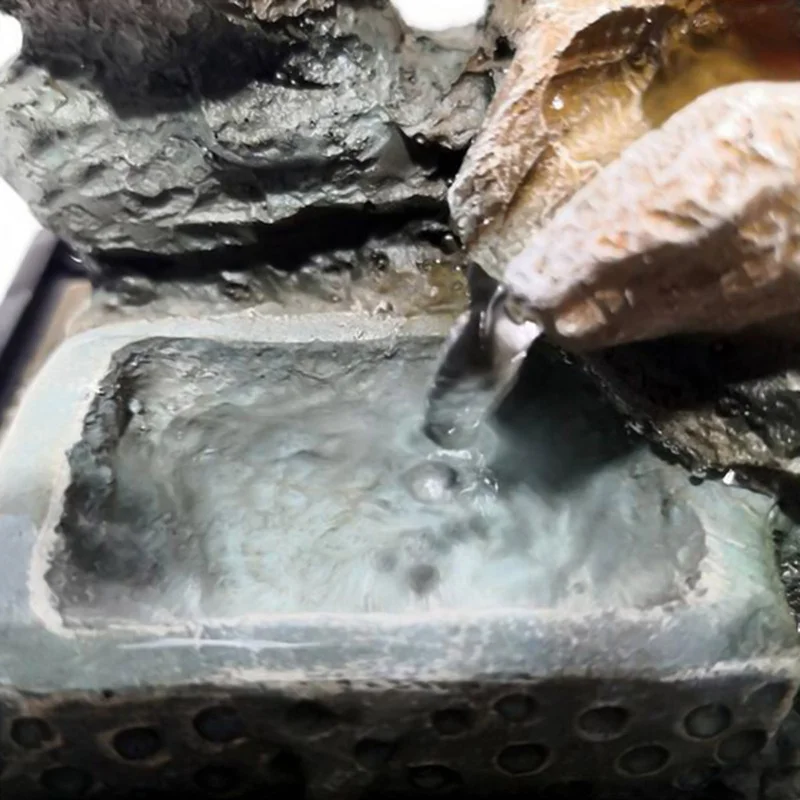 

Spinning Rock Tabletop Fountain Indoor Waterfall Feature With LED Light For Home Office Bedroom Decoration