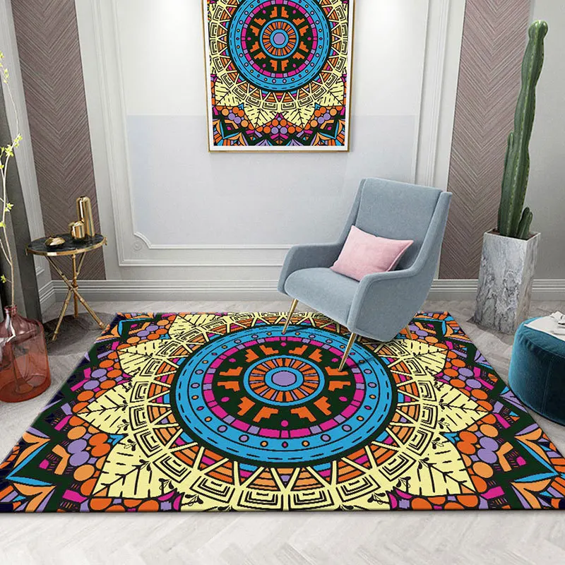 

Retro Mandala Carpets European Style Large Area Rugs for Livingroom Bedroom Anti-slip Water Absorption Floor Mat for Kitchen P82
