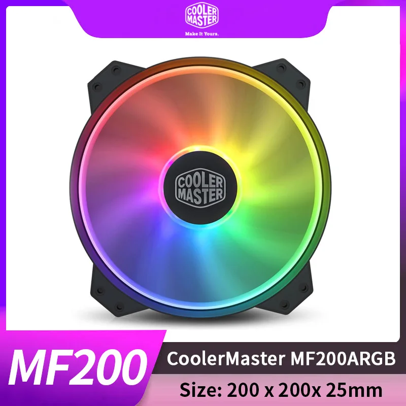 Кулер Master MF200 ARGB 20 см RGB 5 В/3 контакта сменный вентилятор для корпуса компьютера