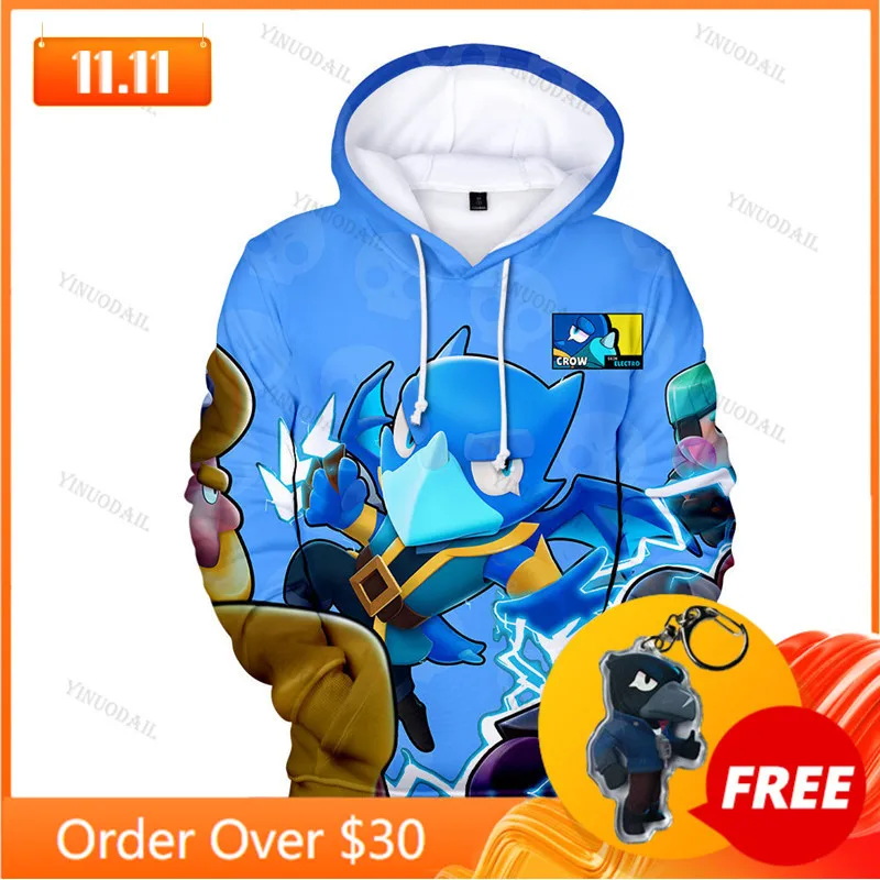 

Shooter Game 3D Print Hoodies Men Clothing Harajuku Sweatshirt Children Cute Crow Shoot Kids Thin Child Tops Boys Girls