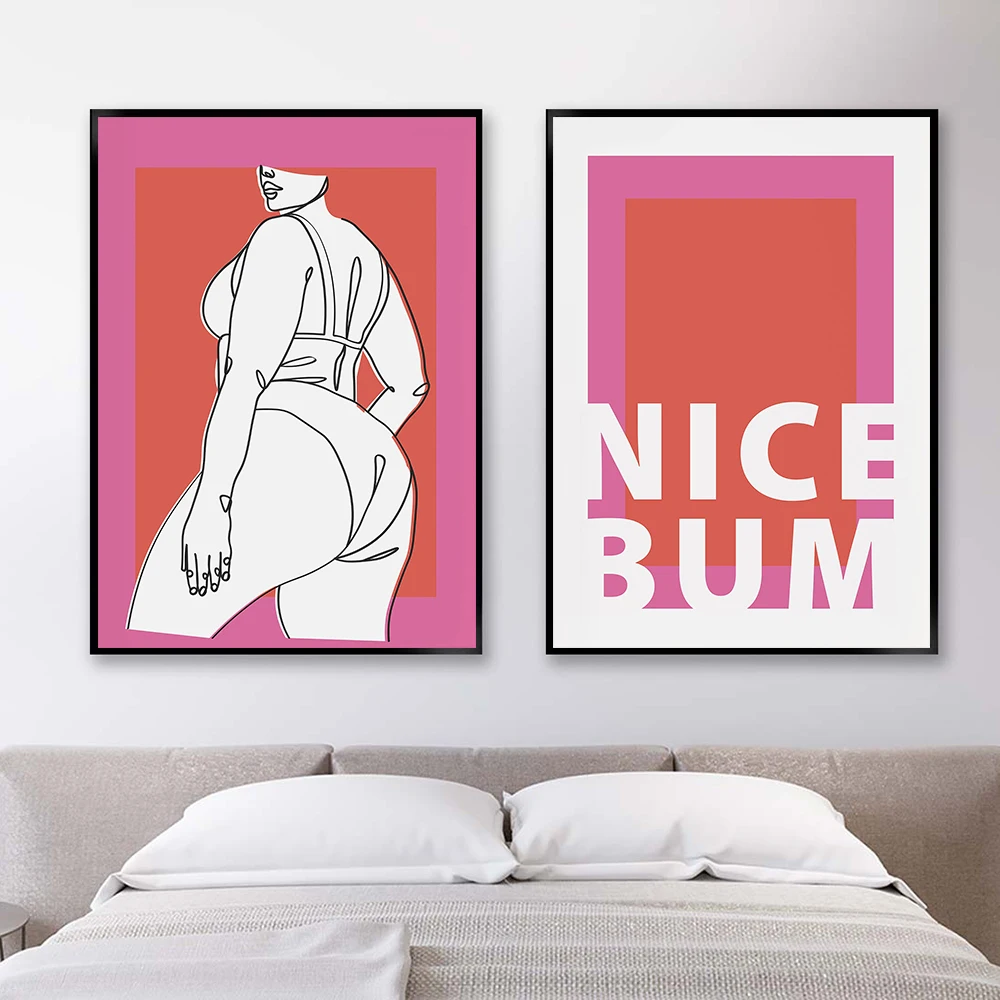 

Fashion Female Poster Nude Body Canvas Painting Sexy Nice Bum Text Art Print Nordic Bathroom Wall Picture Living Room Home Decor