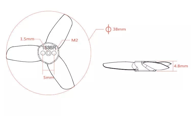 Пропеллер KINGKONG/LDARC 1535 3-blade 1 5 мм с отверстием для крошечных гоночных дронов GT7 GT8 2019