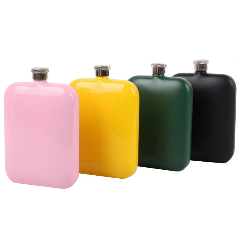 

Carry Colorful 5 Oz Hip Flask 304 Stainless Steel Portable Square Hip Flask