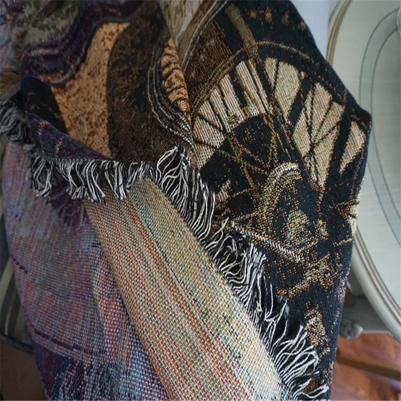 Домашний декор ретро гобелен для мотоцикла хлопковое и полиэфирное одеяло диван