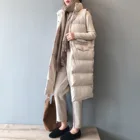 Женский хлопковый жилет, новинка зима 2021, хлопковая куртка средней длины, модная и тонкая однотонная куртка, жилет, Женская майка