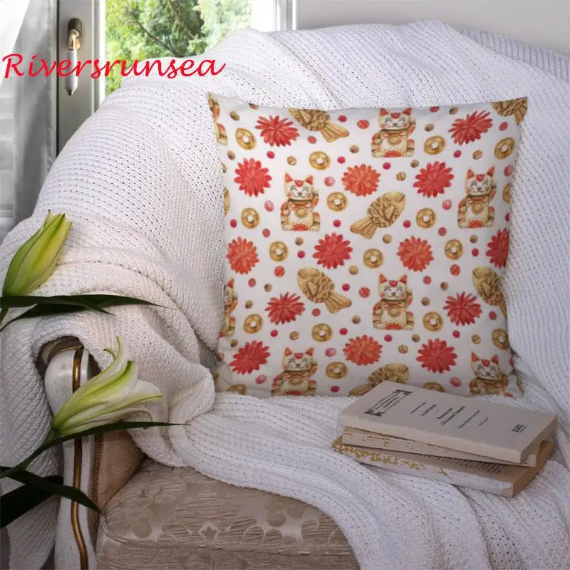 Китайский стиль красный фонарь Подушка счастливый Дракон танец вентилятор