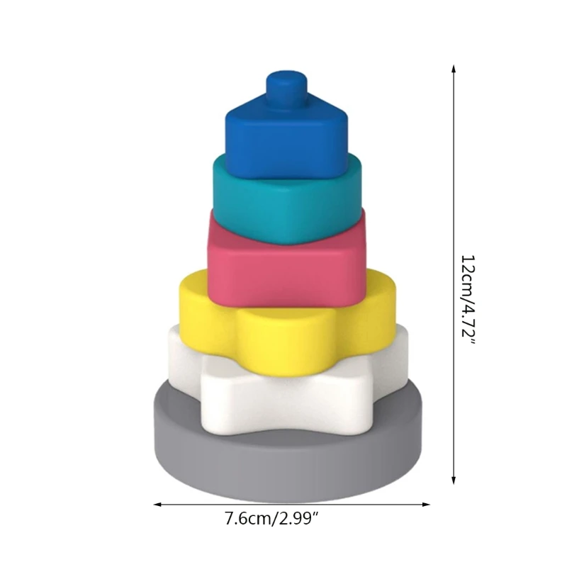 

Y4UD Stacking Nesting Circle Stacker Silicone Circle Stacker Early Educational Learning Toy for Toddler Kids Gift for Toddler