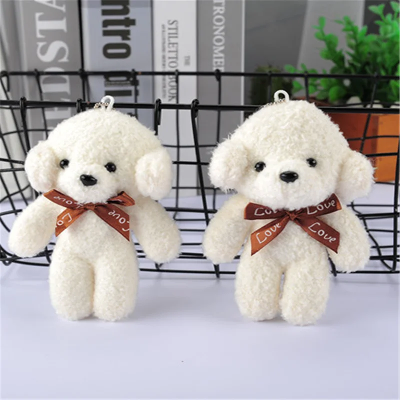 

White Dog Plush Toys - 12CM height , Kid's Gift Plush Stuffed Dog toys , key chain Dog Long-haired Plush dolls