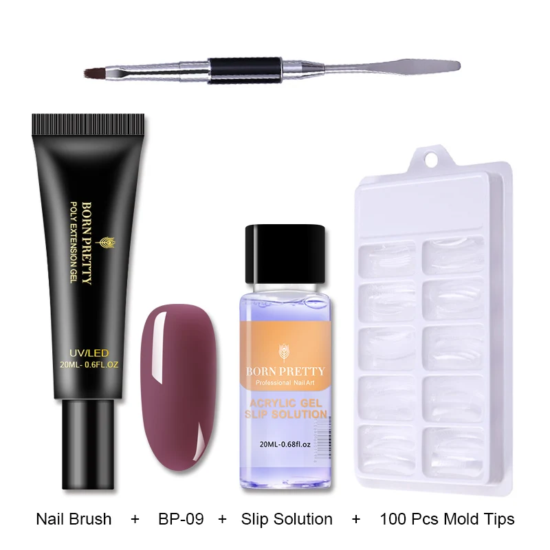 Set 19 BORN PRETTY розовый Обнаженная ногтей быстрое строительство поли гель 20 мл желе Builder палец УФ-гель продолжительного действия лак - Цвет: Set 19