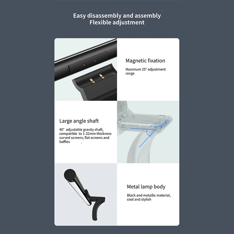 Xiaomi Mijia Lite Desk Lamp Foldable Student Eyes Protection USB Type-C For Computer PC Monitor Screen Bar Hanging Light LED | Электроника