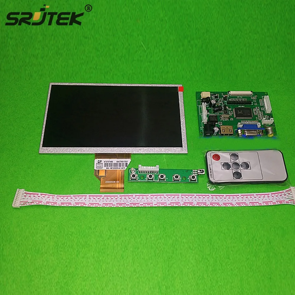 Srjtek Для INNOLUX 7 0 &quotдюймовый Raspberry Pi ЖК-дисплей TFT ЖК-монитор AT070TN90 + комплект HDMI VGA