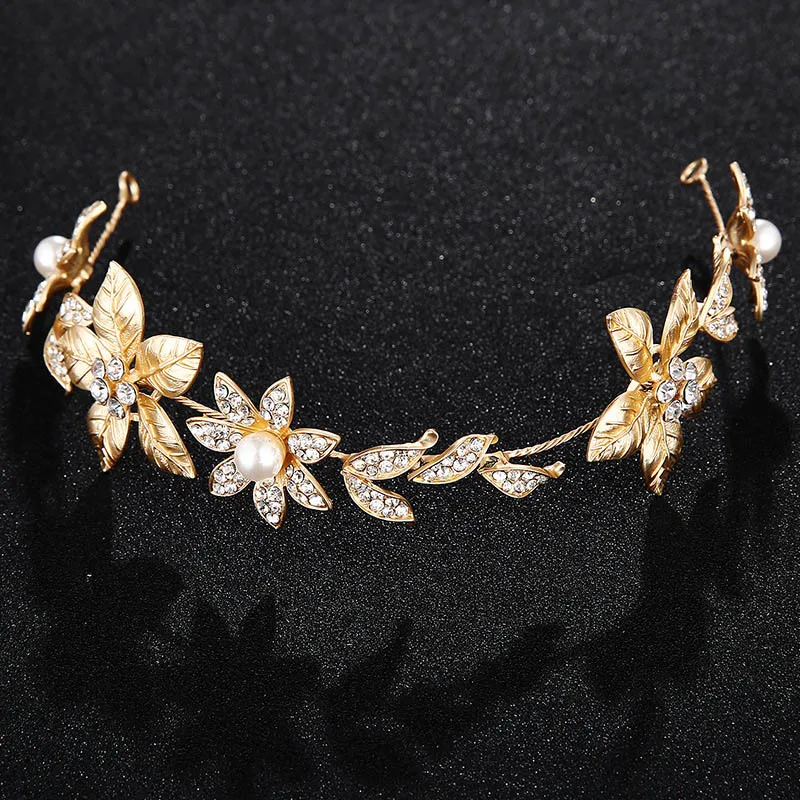 FORSEVEN женская простая повязка на голову с цветами и листьями ободок для волос Noiva