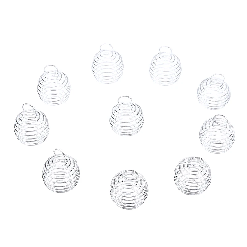 10pcs Silver Plated DIY Necklaces Pendants Simple Spiral Bead Cages Pendant Vintage Necklace Jewellery Findings 25mm | Украшения и