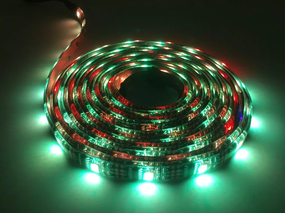 WS2801 интеллигентая(ый) Светодиодные полосы SMD5050 5V 32Led/м индивидуально адресуемых лента полный мечта Цвет светильник IP30 IP65 IP67