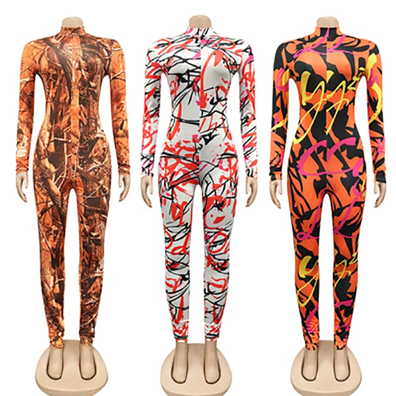 Женский винтажный сетчатый комбинезон с принтом в виде татуировок летний