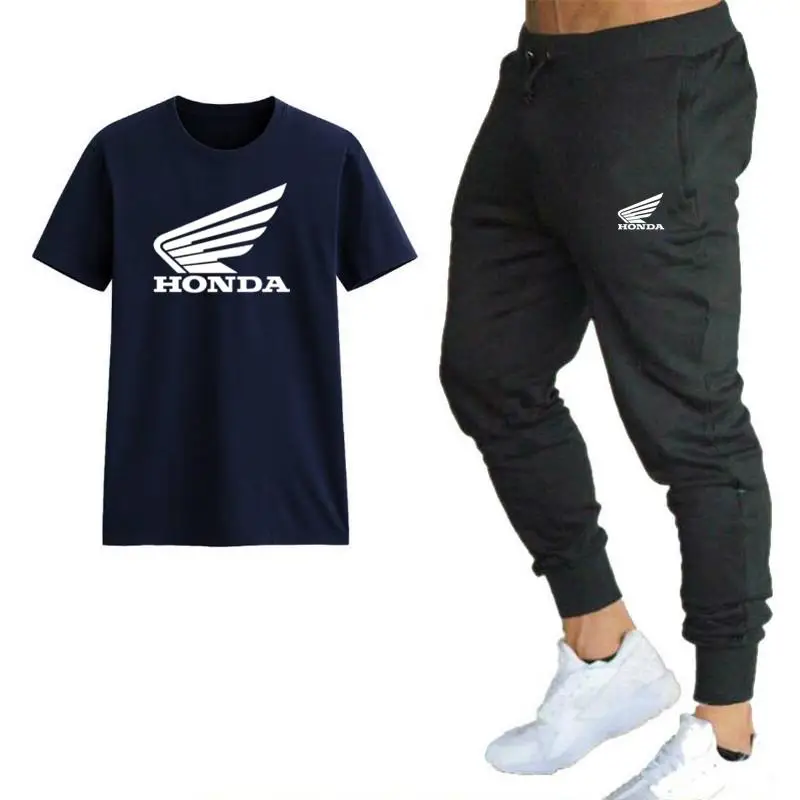 

Men of Fashion Two Pieces Set T Shirts + Dressed in trousers Men of Summer T-shirts and T-shirts Fashion Honda T-shirts High top