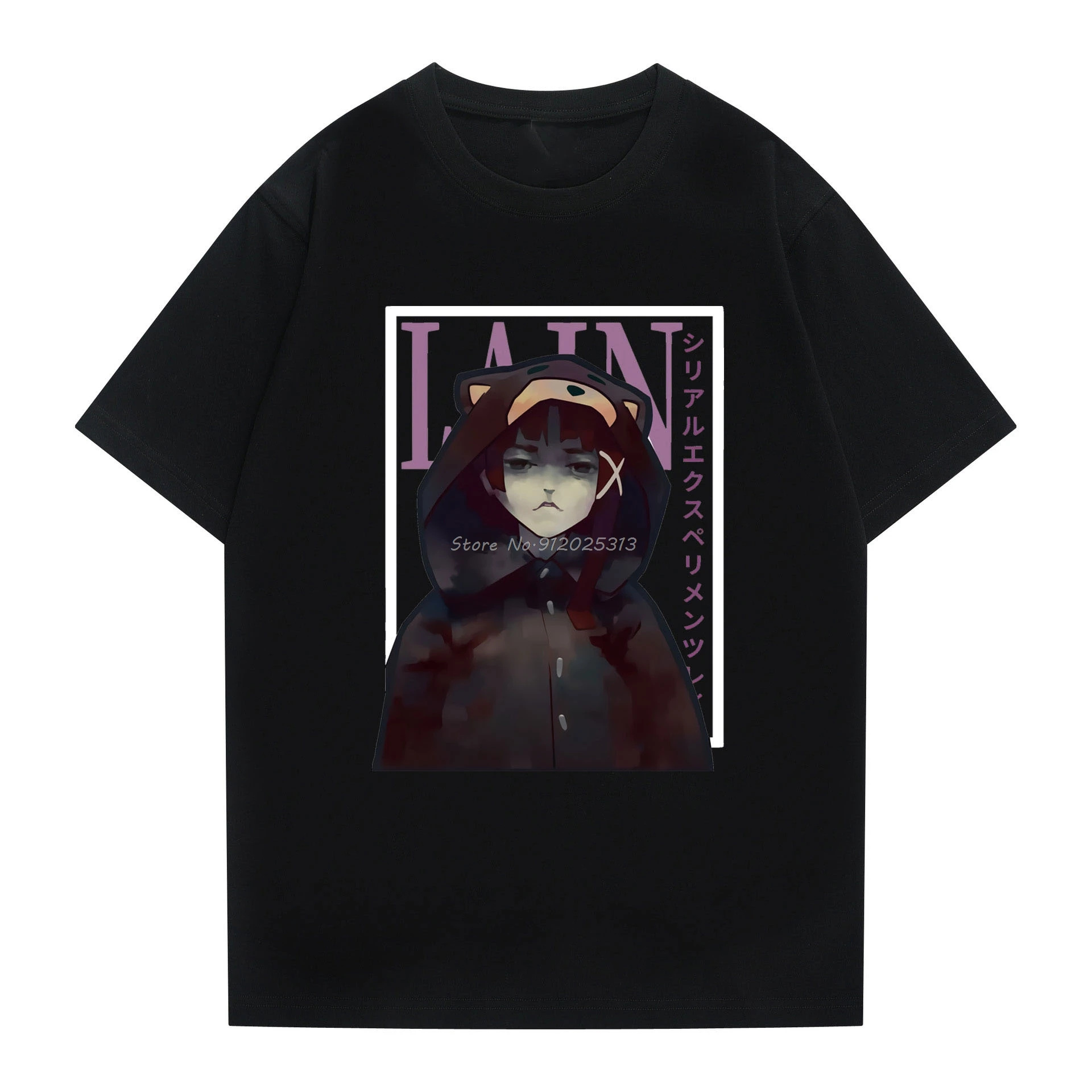 

Футболка Lain Glitch Iwakura манга Weeb для девушек из серийных экспериментов, научная фантастика, аниме футболка с коротким рукавом, Мужская корейска...