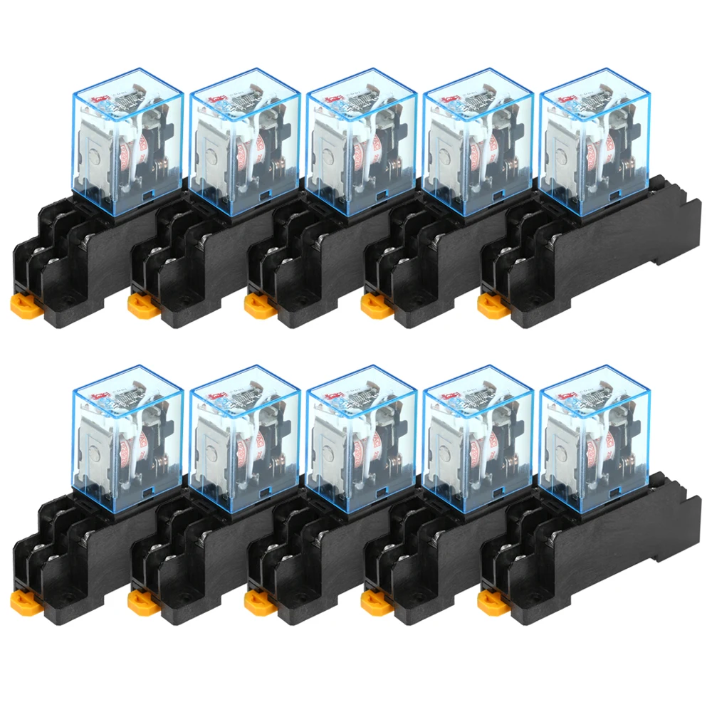 Горячая 10 шт AC220V катушка питания релейный набор LY2NJ 8-Pin 10A модуль с гнездом |