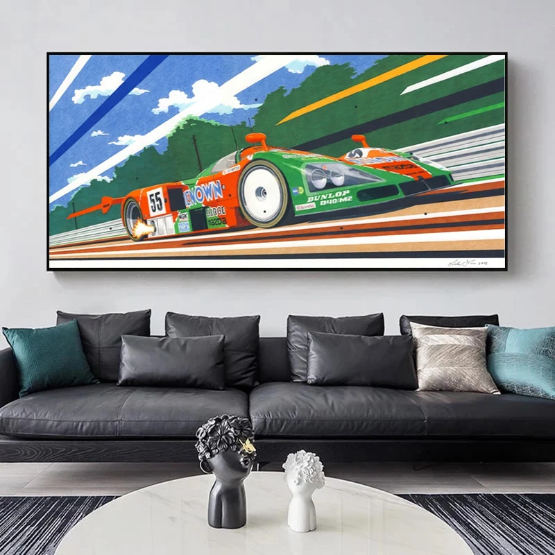 

Klem France Le Man Racing Car Canvas Print Poster Painting Wall Art Picture For Living Room Home Decor Nordic Frameless