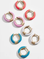 korean style new fashion small hoop earrings gorgeous multicolor epoxy earring jewelry gold earrings for women girls