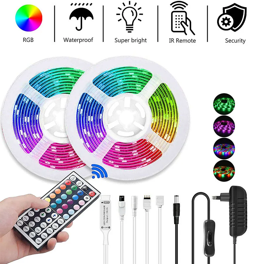 

Водонепроницаемая светодиодная лента, 12 В, 5050 RGB, 60 светодиодов/м