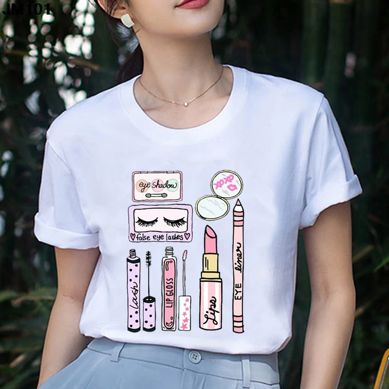 

Fairy Core Design Harajuku T-Shirts Aesthetic Makeup Cartoon Graphic Women's Summer T-Shirts Fashion Print Women's Clothing