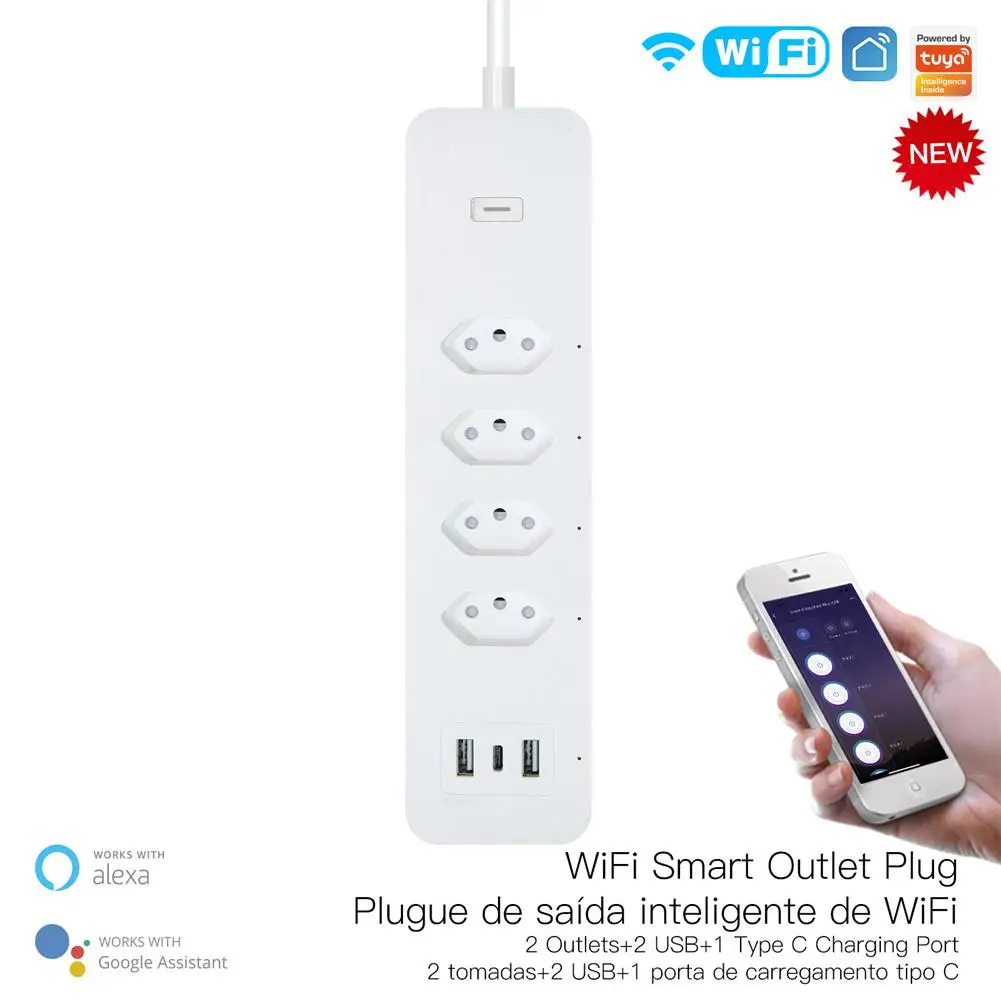 

Смарт-удлинитель с поддержкой Wi-Fi, USB Type C и голосовым управлением