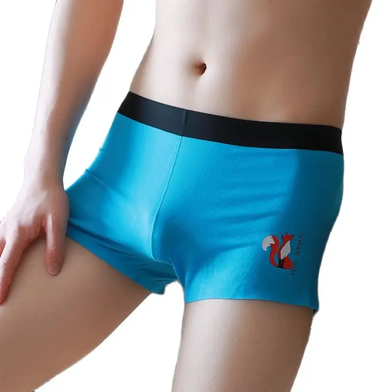 

Трусы-боксеры мужские из модала, Бесшовные штаны на плоской подошве, Молодежные Индивидуальные Короткие шорты с 4 штанинами, большие размер...