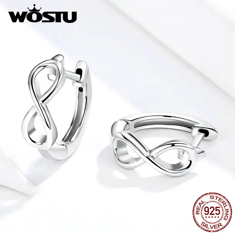 Женские серьги-гвоздики WOSTU серебряные серьги из 100% настоящего 925 пробы подарок