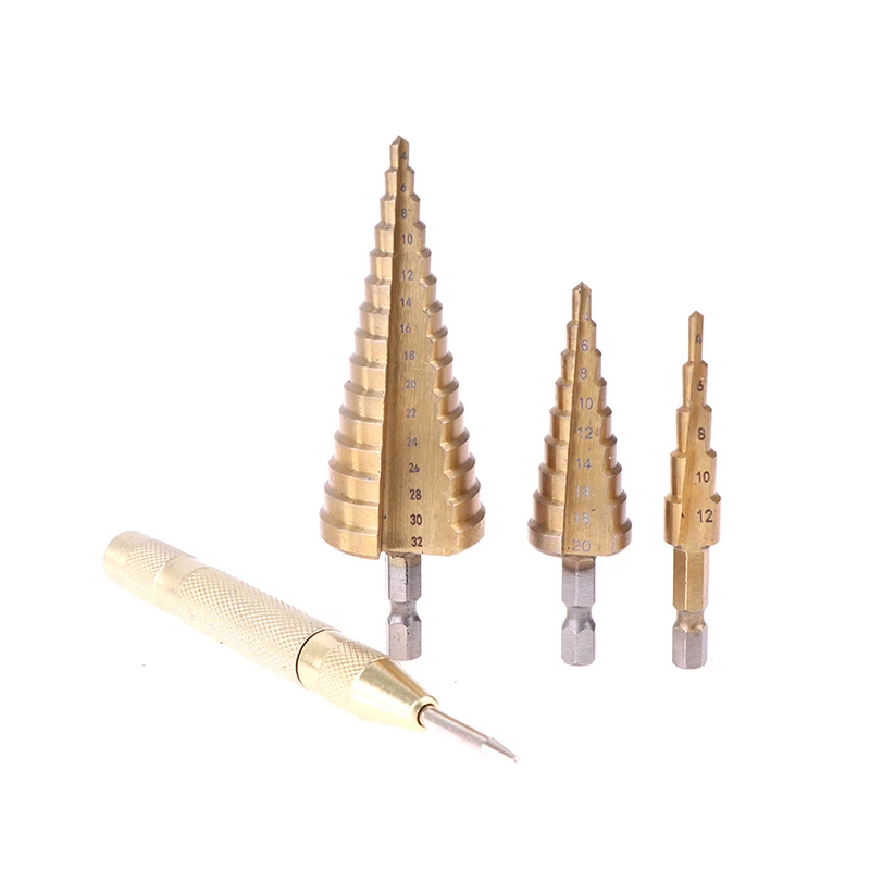 

1Set Step Drill Bit Set Automatic Kerner Stage Drills 32mm Metal Core Tools Set Of Drill For Metal Cone Drilling Reaming