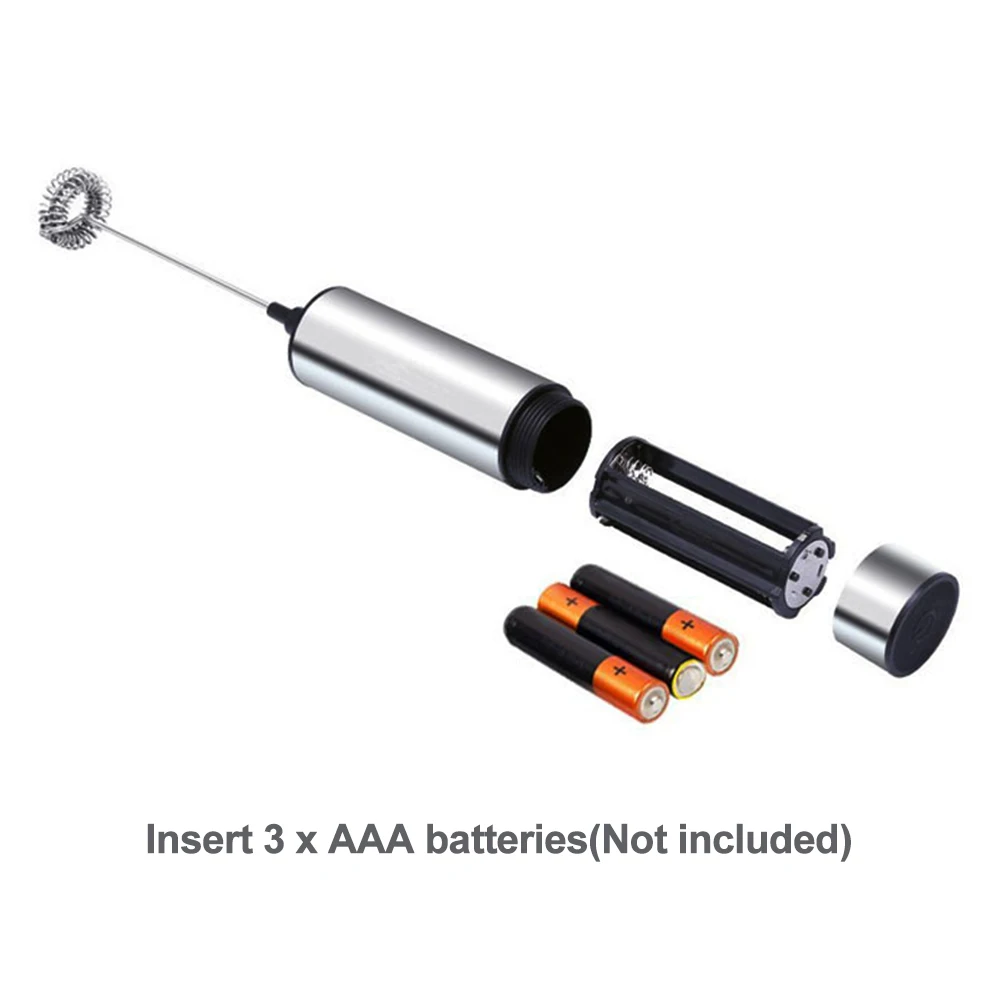 Электрический ручной вспениватель молока из нержавеющей стали пенообразователь