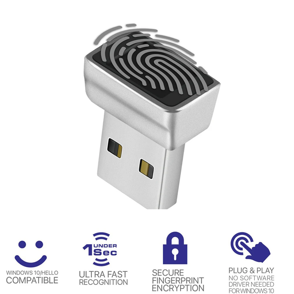 

cool gadgets USB Reader Module for Windows 10 Hello, Biometric Scanner padlock for Laptops & PC