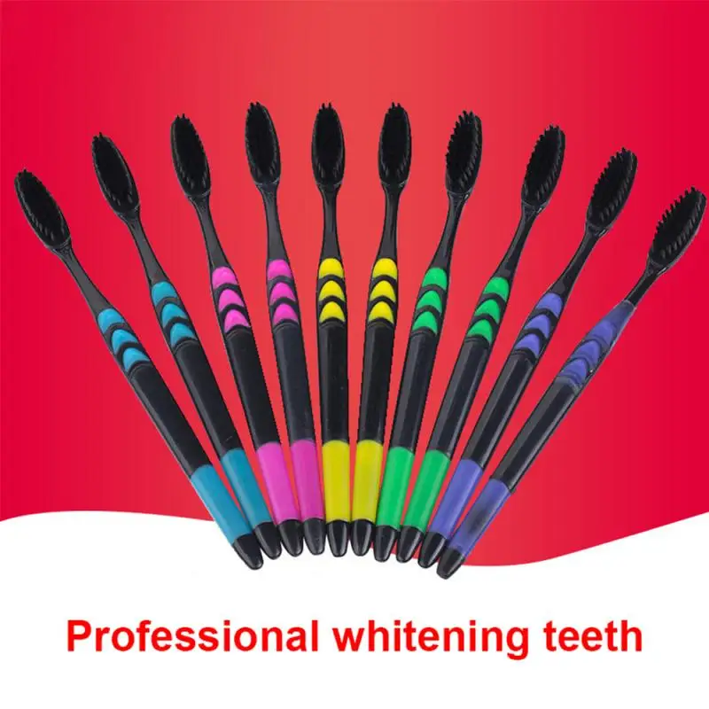 

10 Pcs/set Environmental Toothbrush Soft Bamboo Charcoal Adult Clean Care Gums Fine Hair Home Unisex Oral Cleaning Toothbrushes