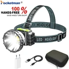 Pocketman Новинка перезаряжаемый через порт USB Фара Открытый Ночная рыбалка фары Водонепроницаемый задний фонарь для кемпинга под открытым небом с Батарея