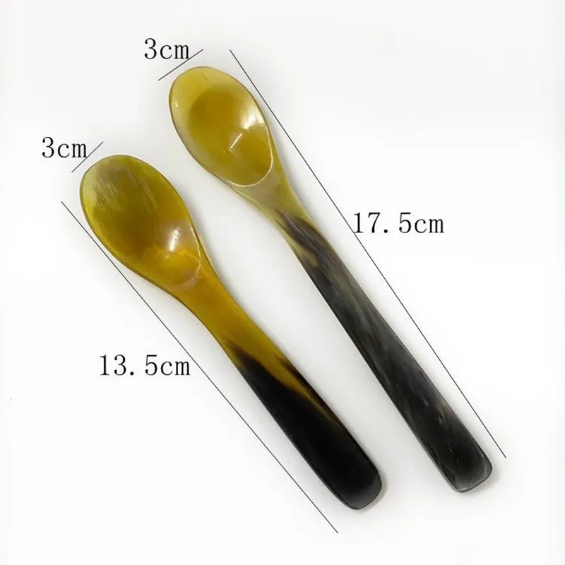 

Buffalo Horns Spoons Small Fish Spoons Long Handle Horn Products Crafts Gift Coffee Food Soup Natural Home Kitchen Tools Spoon