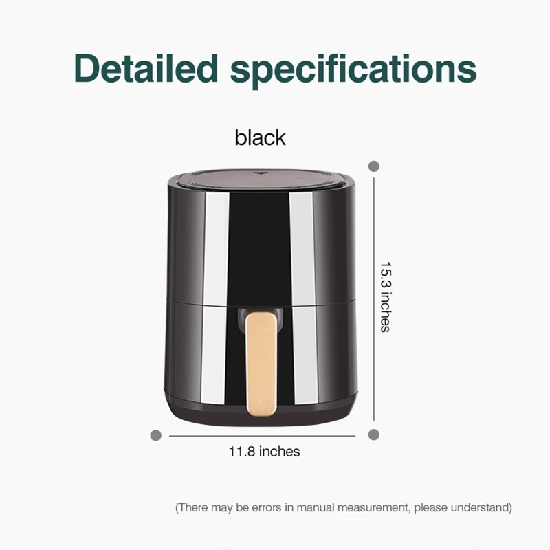 

Smart Air Fryer without Oil Home Cooking 5L 1500W Electric Deep Fryer Adjustable Timing Cake French Fries Cooker With Recipe