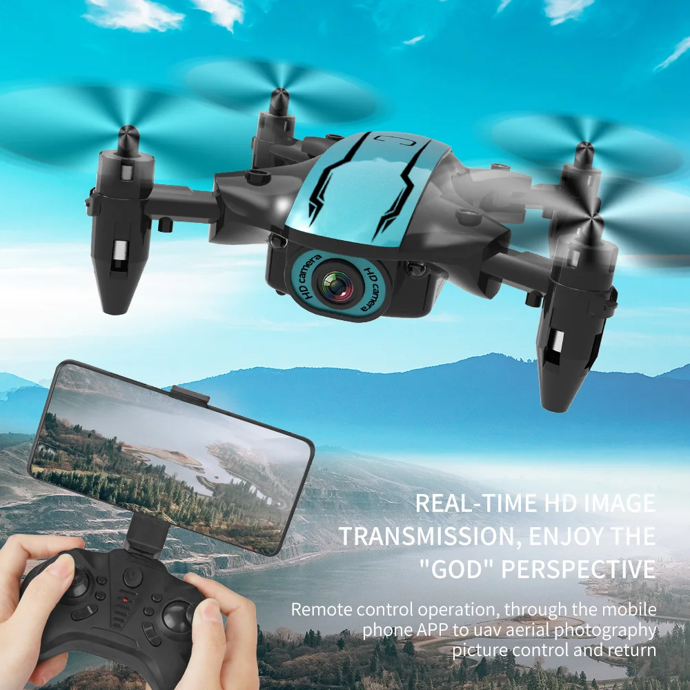 

​2022 New Mini Drone 4K Profesional 1080P HD Camera WiFi FPV Air Pressure Altitude Hold Black Foldable Quadcopter RC Dron Toy