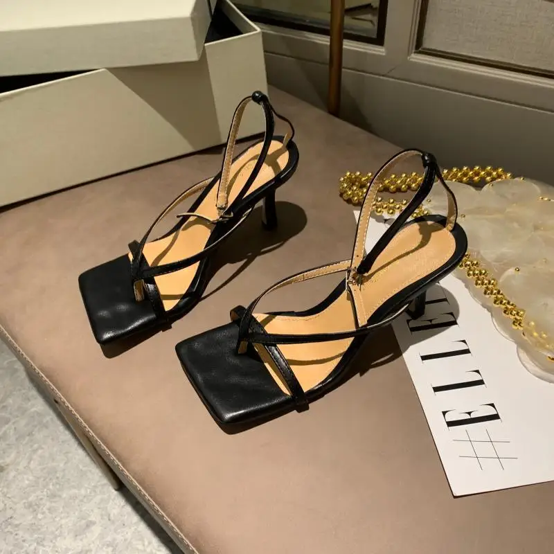 

2020 new clip toe thin heel sandals sexy square head versatile high heel SANDALS
