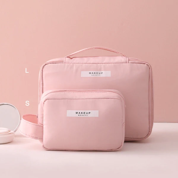 Set of 2 Pink 2 шт./компл. путешествия многофункциональная сумочка-косметичка Для женщин Водонепроницаемый макияжа Органайзер сумка Портативный туалетные принадлежности Наборы аксессуары постав - Цвет: Set of 2 Pink