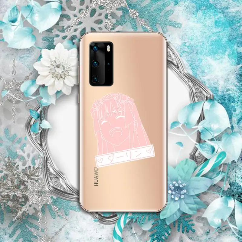 

Sexy anime girl Two zero lovely Pink Phone Case Transparent for Huawei P honor 8 10i 20 30 40 smart 2019