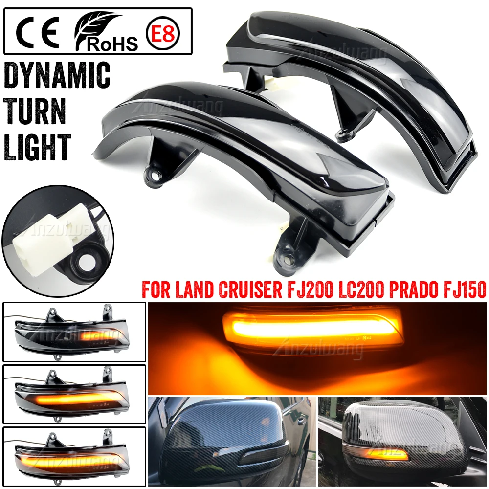 

2pcs For Toyota Prado Land Cruiser Dynamic Blinker Turn Signal Light LED 2010-2020 Mirror Arrow lamp LC200 FJ200 FJ150 indicator