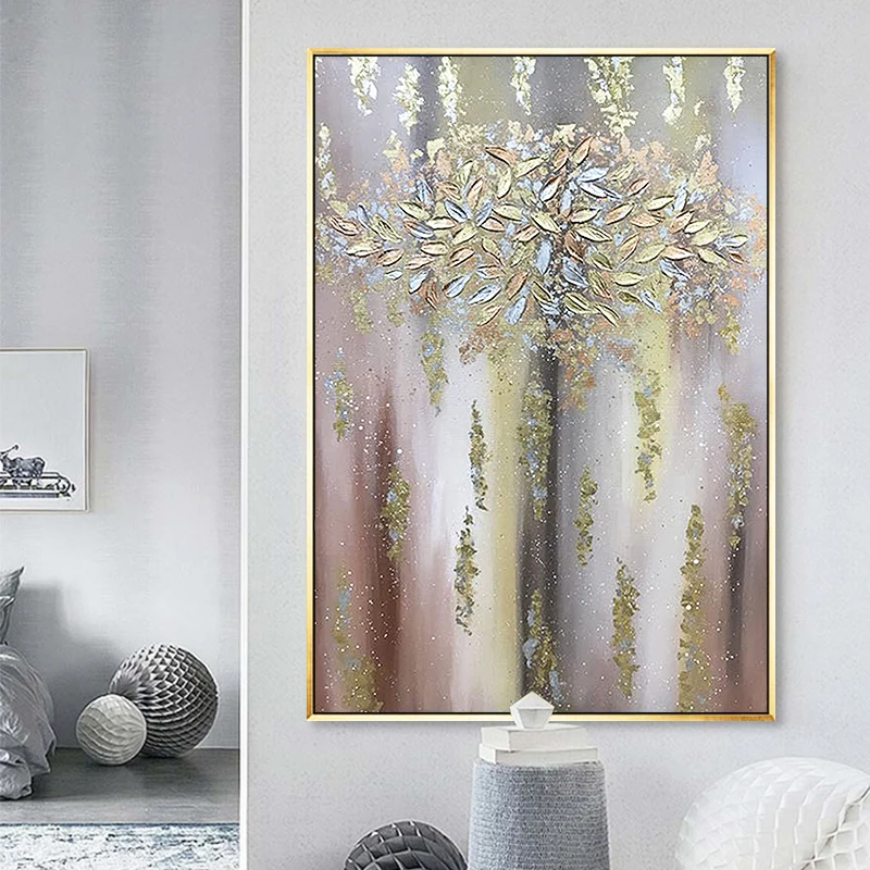 Pachira American Paintings Entrance Hallway Living Room Decorative Painting Gold Hand-painted Abstract Canvas Oil | Дом и сад