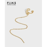 f i n s 1pc minimalist c shaped tassel line chain s925 sterling silver no pierced ear clip female line ear cuff catilage jewelry
