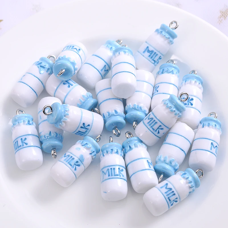 10Pcs Colorful Cute Cartoon Yogurt Milk Bottle Shape Acrylic Pendant Charms For Jewelry Making DIY Bracelet Accessories Supplies - купить по