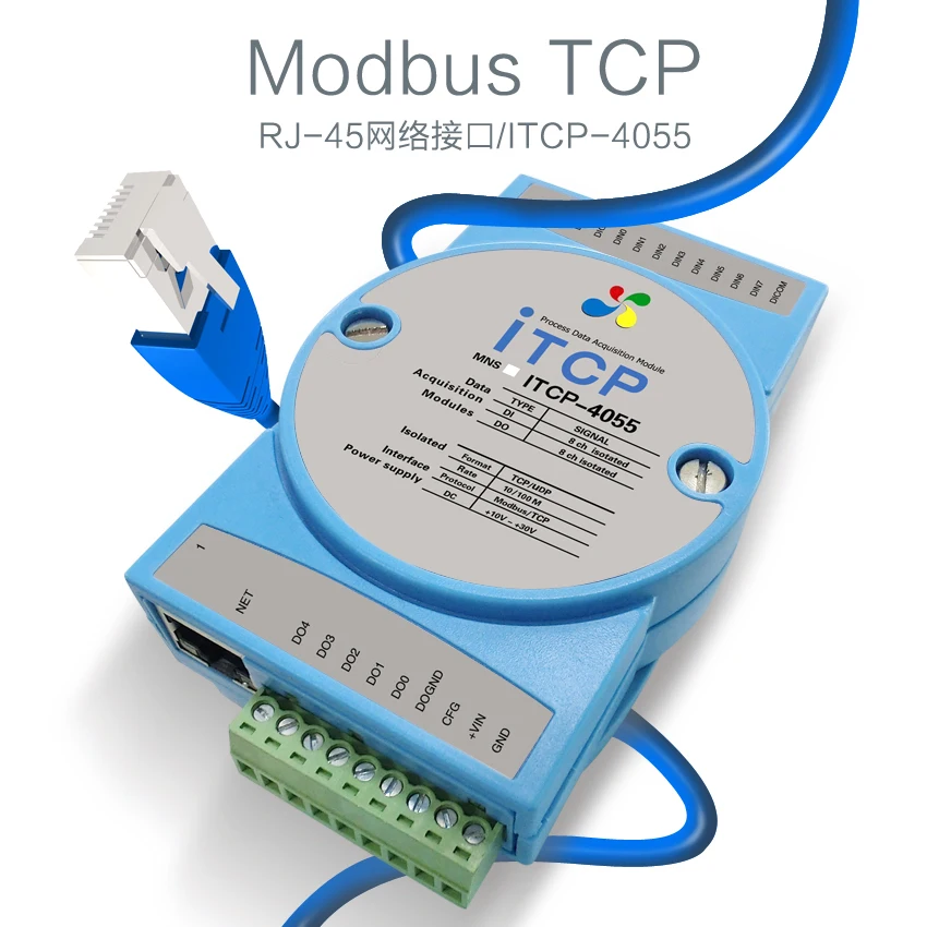 

ITCP-4055 modbus TCP Ethernet IO module Digital input and output conversion RJ45 capture card DI/DO network