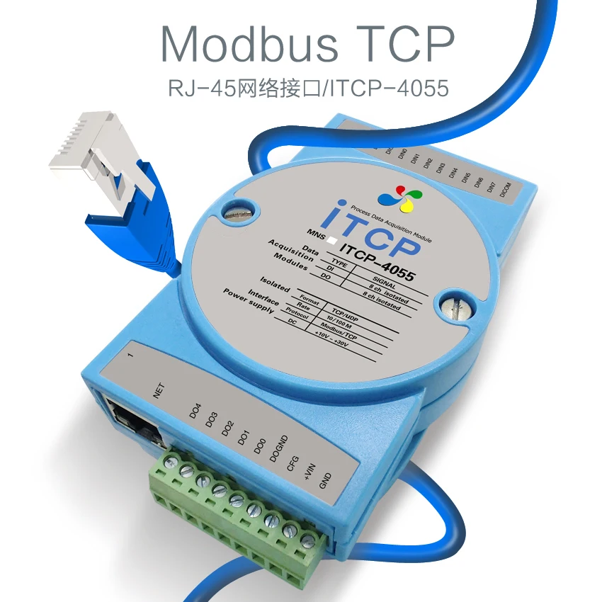 ITCP-4055 modbus TCP Ethernet IO модуль цифровой вход и выход преобразование RJ45 карта захвата