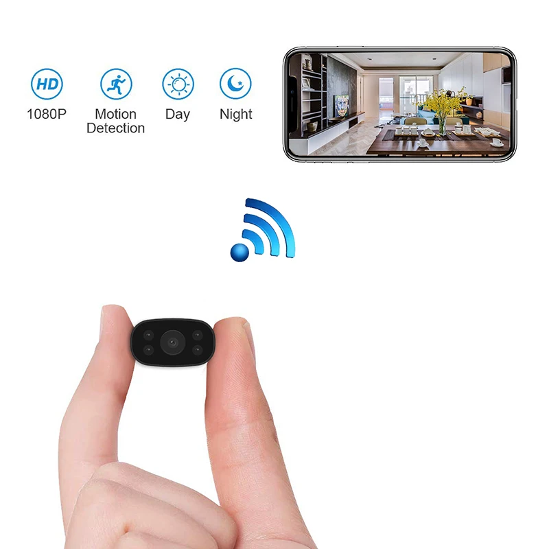 PNZEO Мини WiFi камера 1080P HD беспроводной дистанционный монитор камера крошечная IP камера видео рекордер движения-Detectio