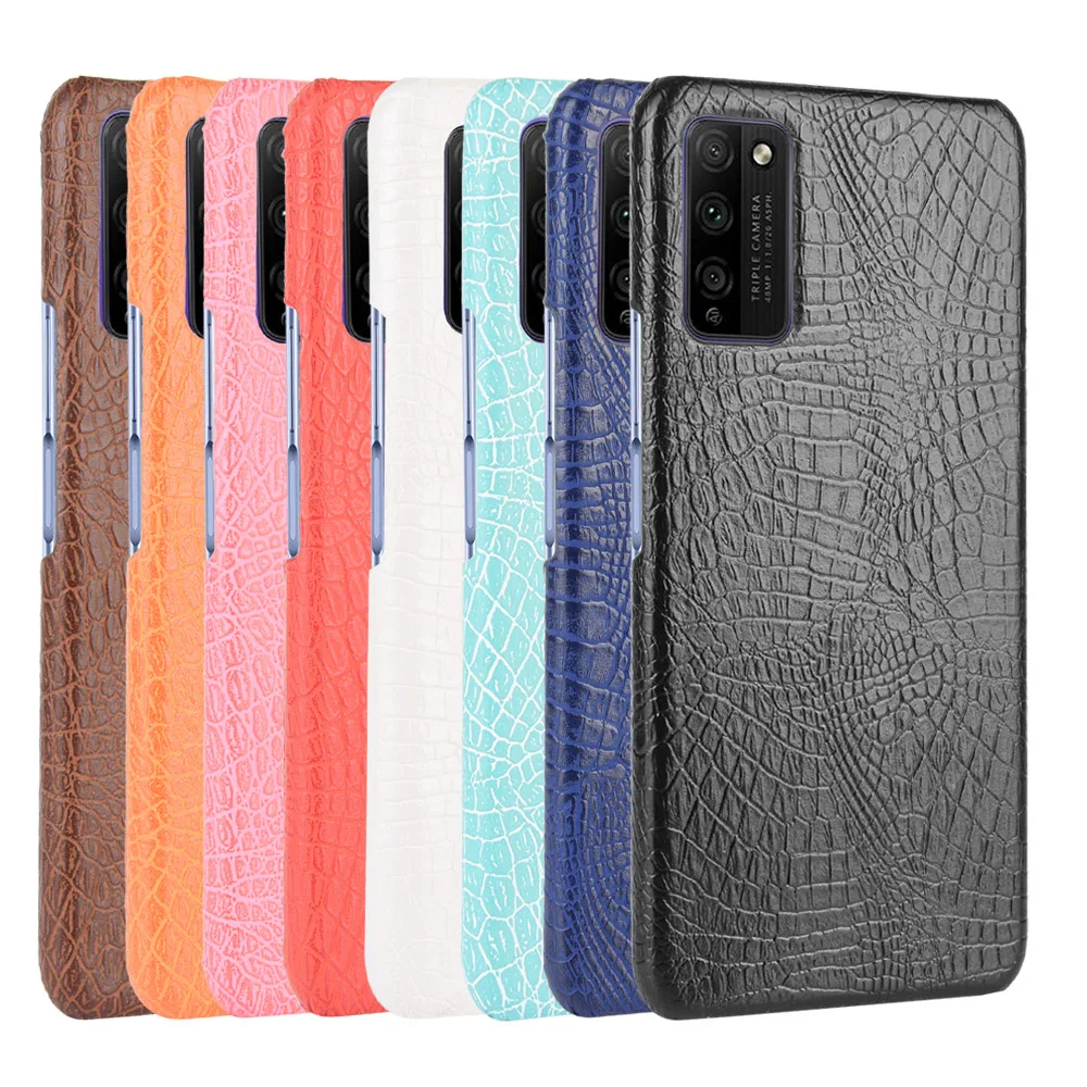 Чехол для Honor 30 Lite Huawei Youth Жесткий из крокодиловой кожи в стиле ретро